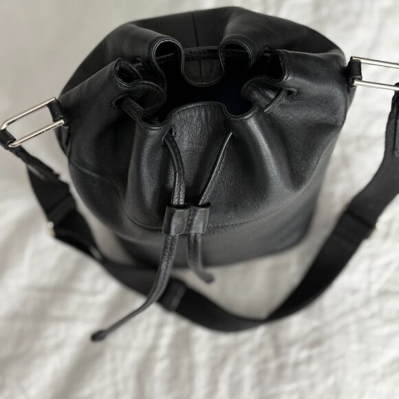 Ecco Black Leather Bucket Bag – Like New - Picture 3 of 9